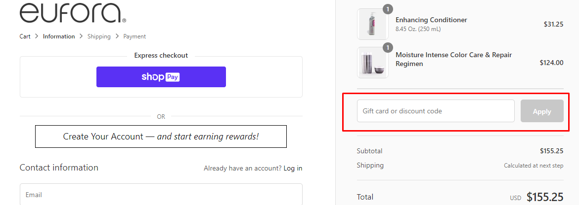 How do I use my Eufora discount code?