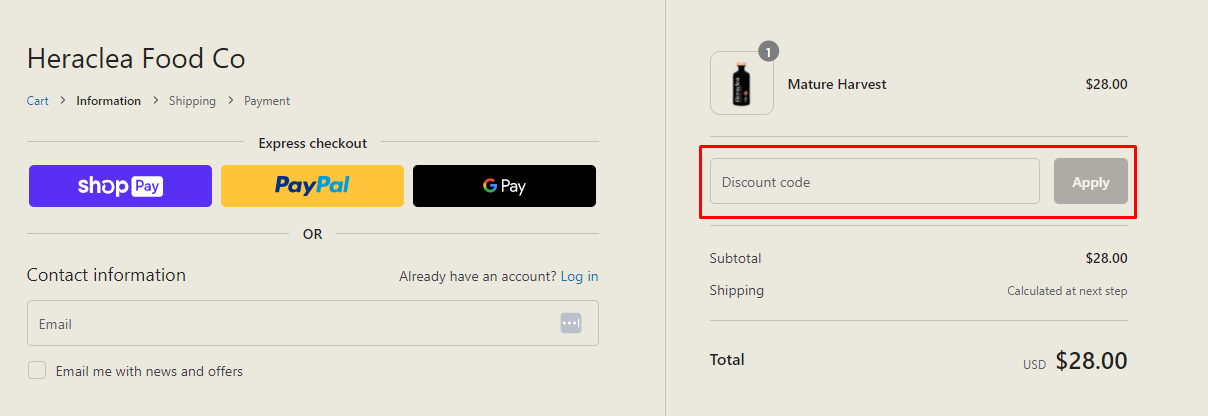 How do I use my Heraclea discount code?