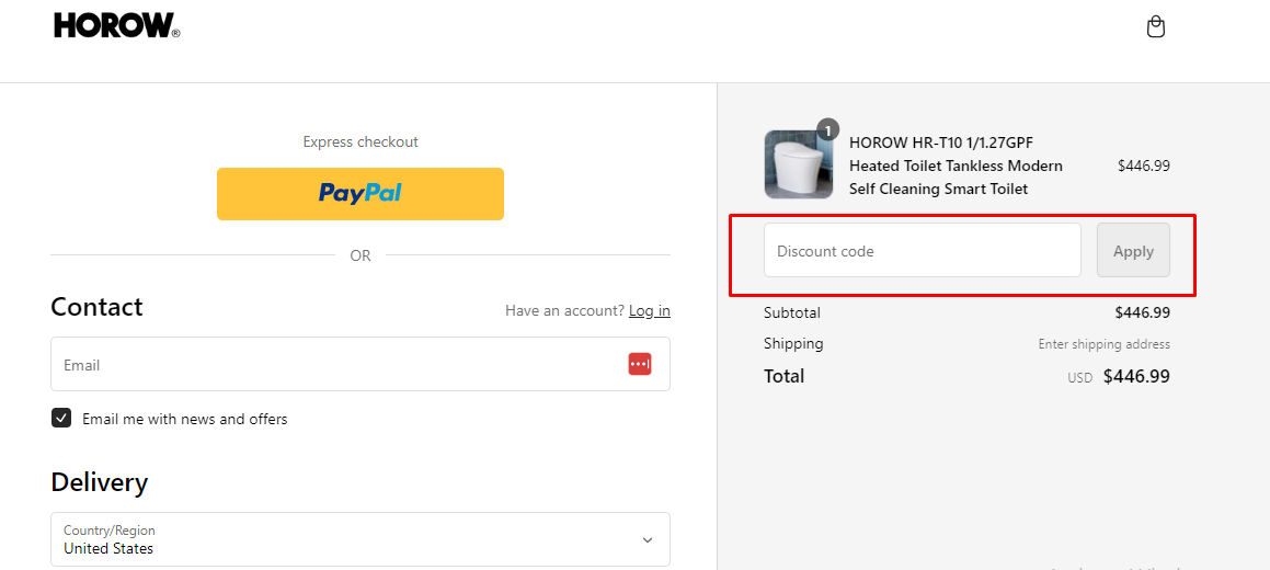 How do I use my HOROW discount code?