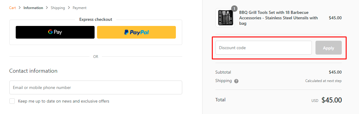 How do I use my IG Charcoal BBQ discount code?