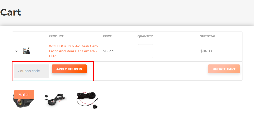 How do I use my WOLFBOX coupon code?