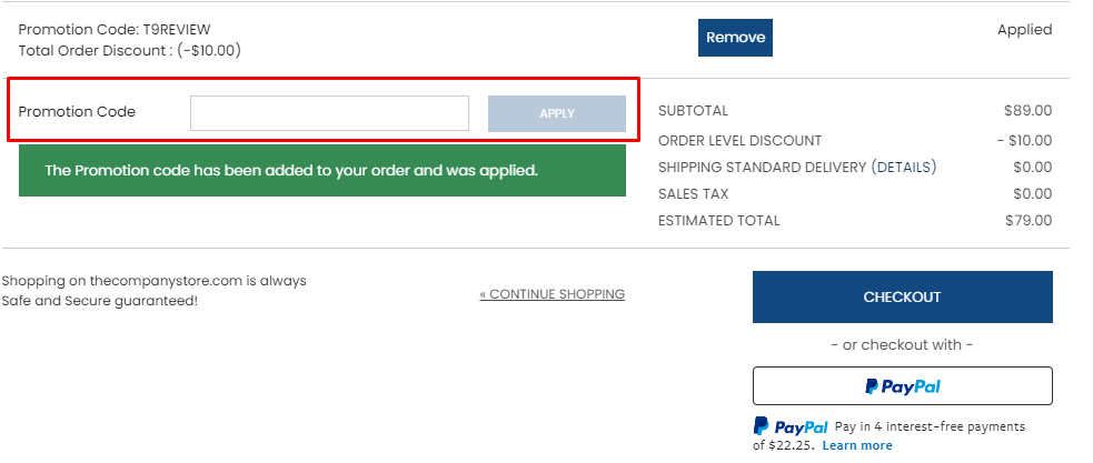 How do I use my The Company Store promotion code?