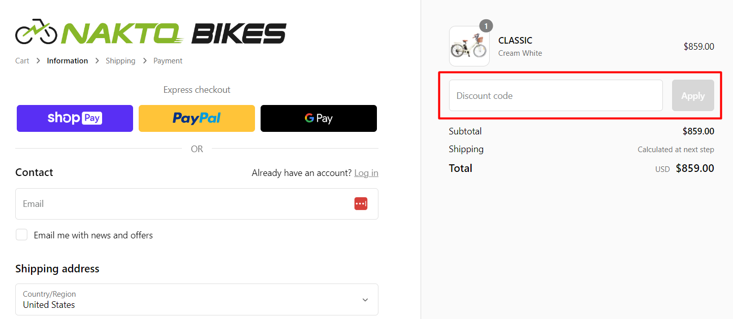 How do I use my NAKTO discount code?