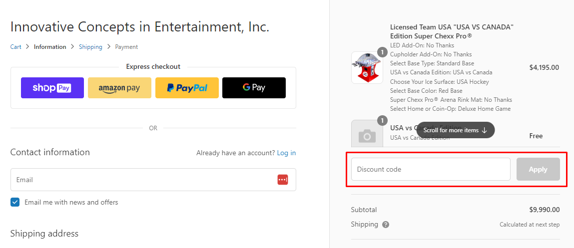 How do I use my Home Arcade Games discount code?