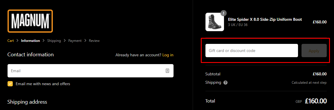 How do I use my Magnum discount code?