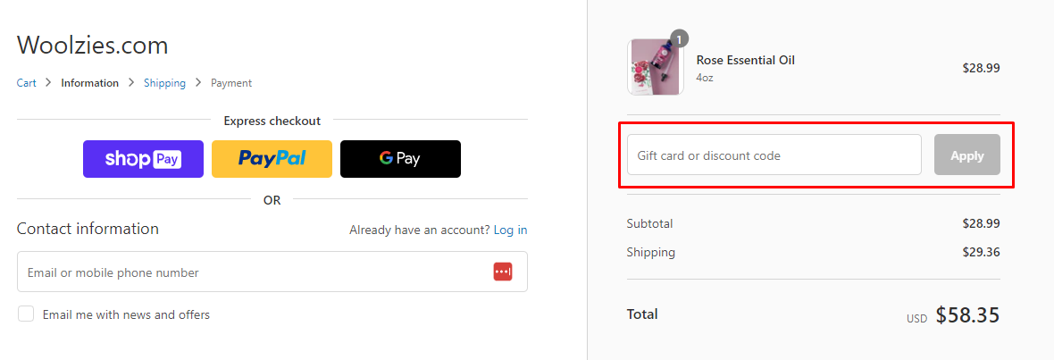 How do I use my Woolzies discount code?