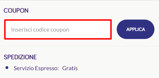 carrello del sito ufficiale Direct Nutricia dove poter inserire ed applicare il codice sconto Direct Nutricia