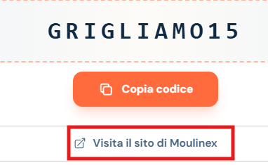 collegamento su cui cliccare per andare al sito Moulinex e usare un codice sconto Moulinex