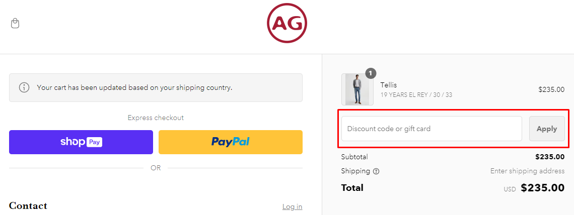 How do I use my Agjeans discount code?