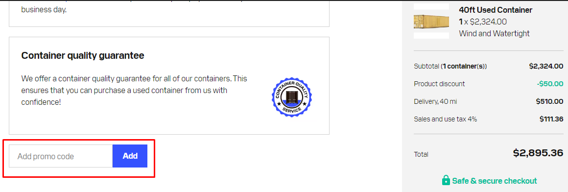 How do I use my Eveon Containers promo code?