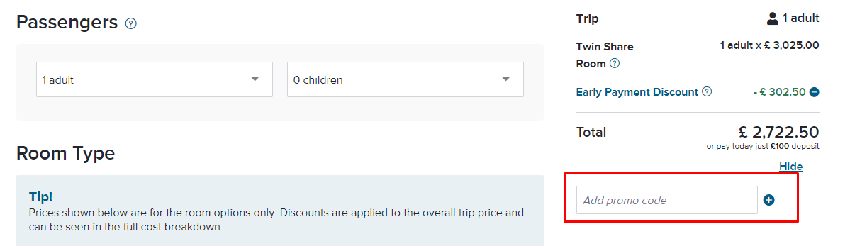 How do I use my Trafalgar Tours promo code?