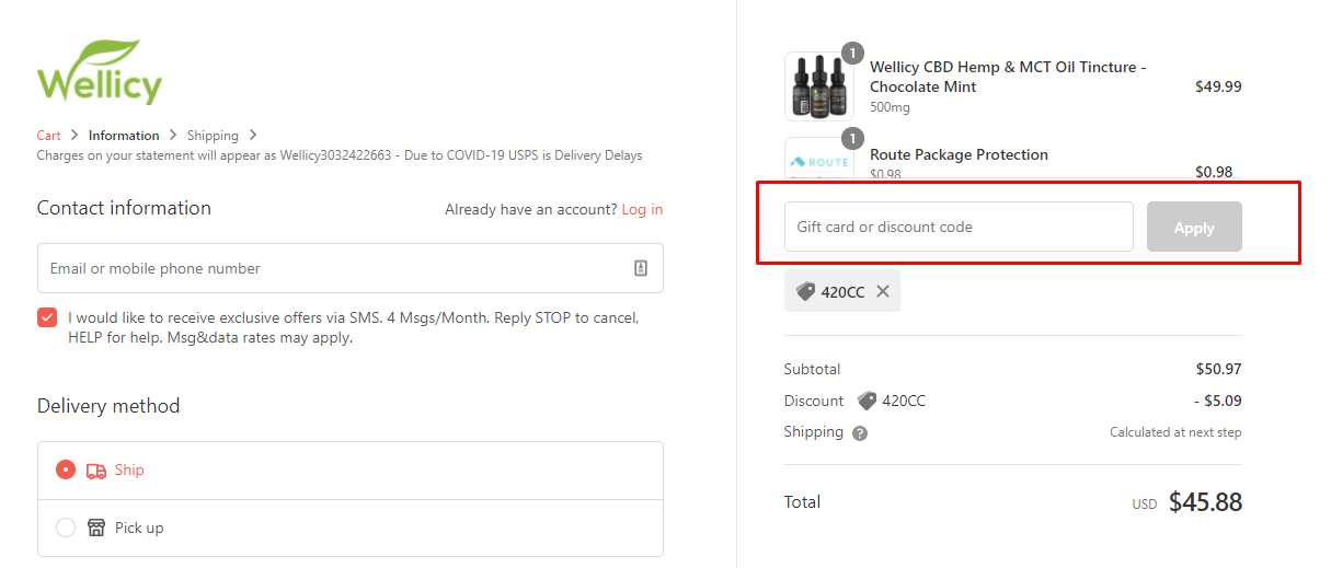 How do I use my Wellicy coupon code?