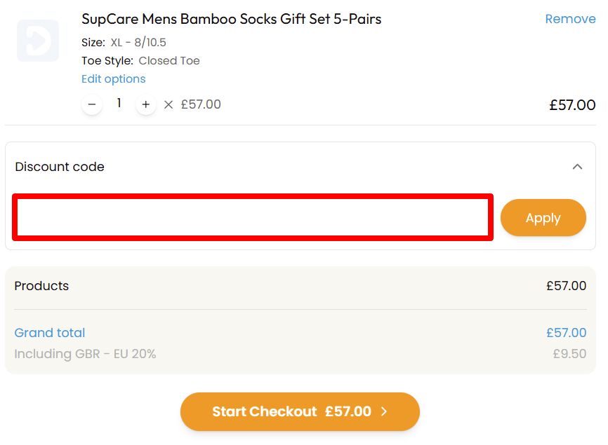 Paste your code to get a discounted total