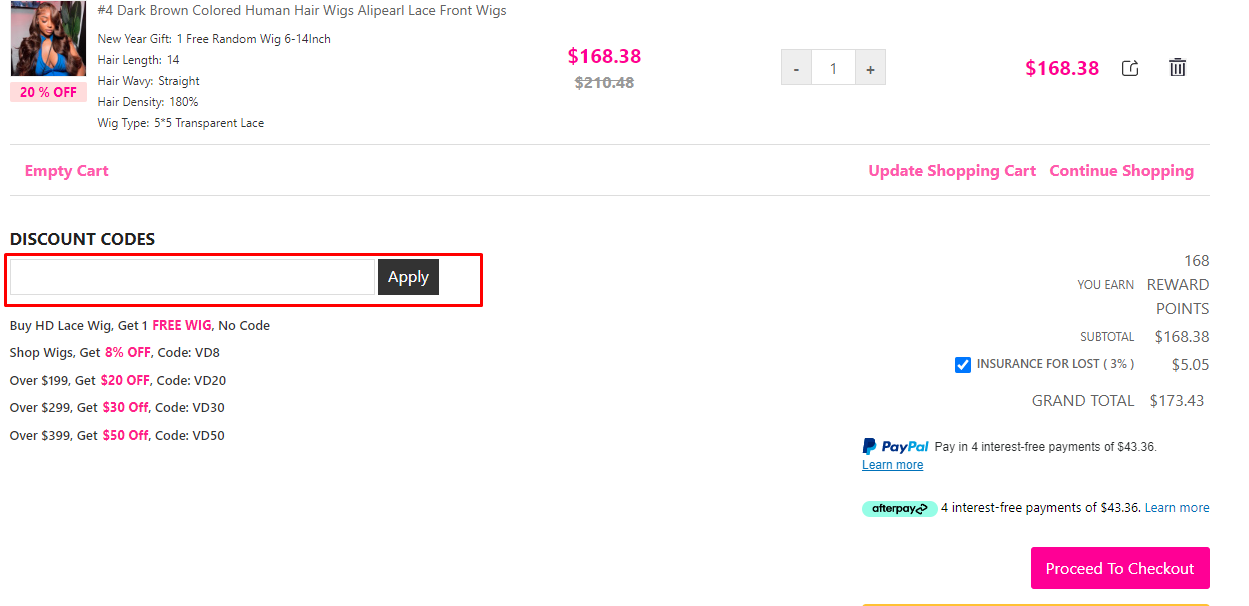 How do I use my Alipearl Hair discount code?