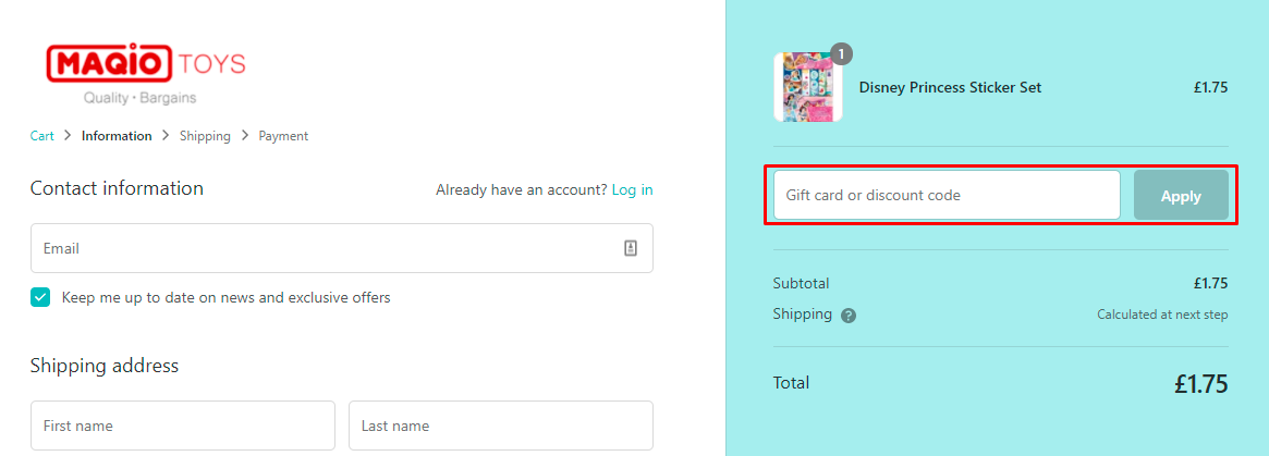 How do I use my Maqio discount code?