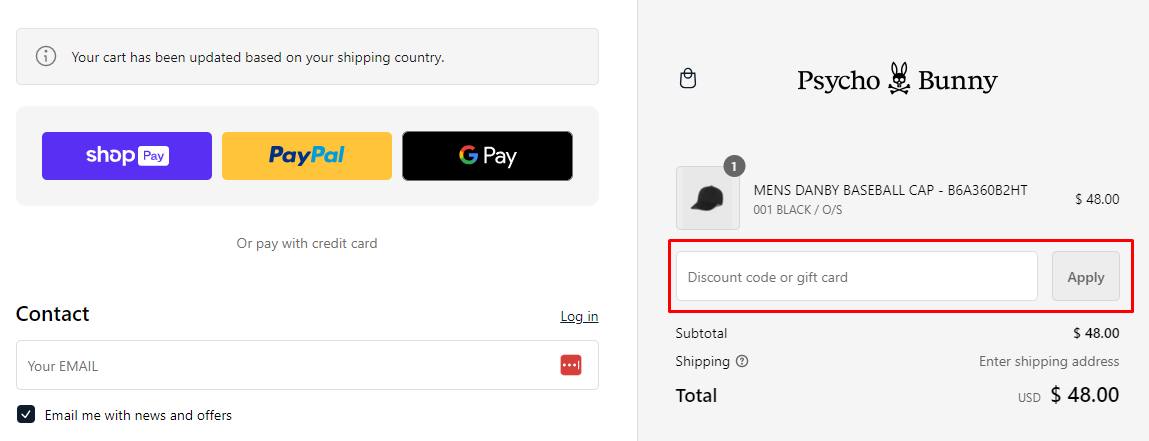 How do I use my Psycho Bunny discount code?