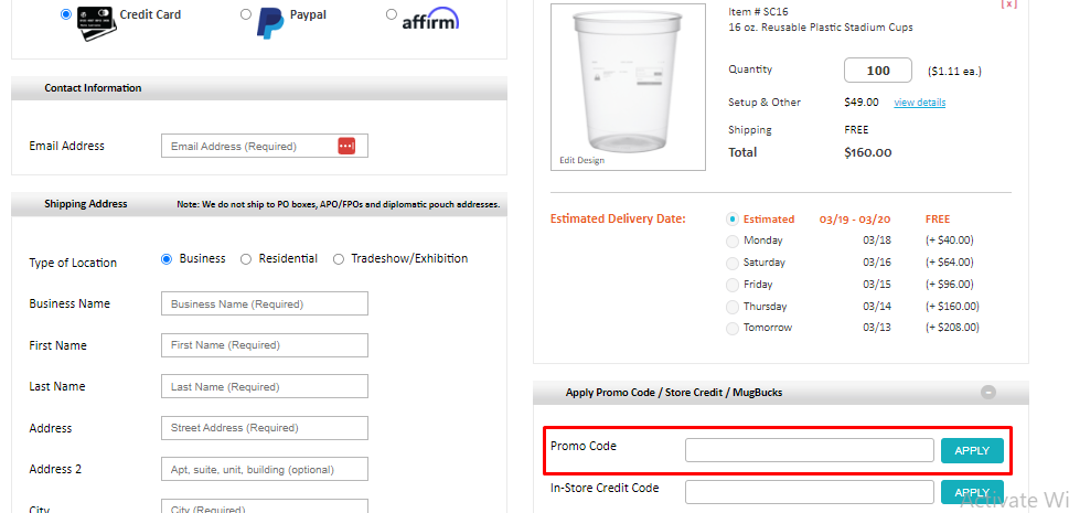 How do I use my DiscountMugs promo code?