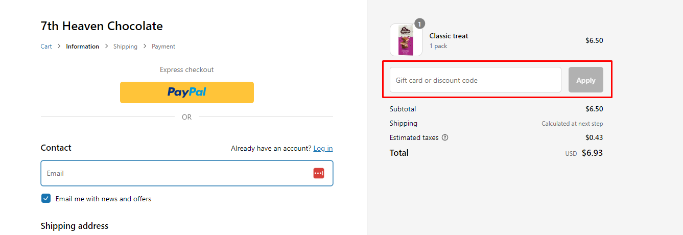How do I use my 7th Heaven discount code?