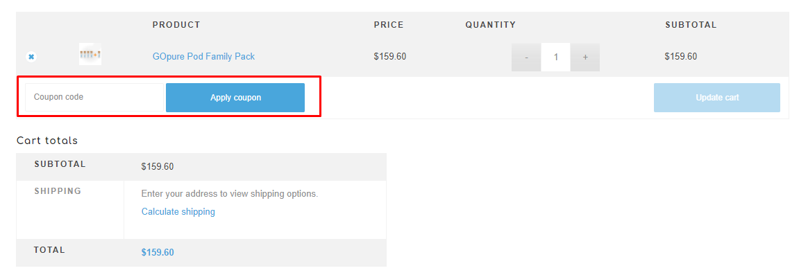 How do I use my GOpure Pod coupon code?