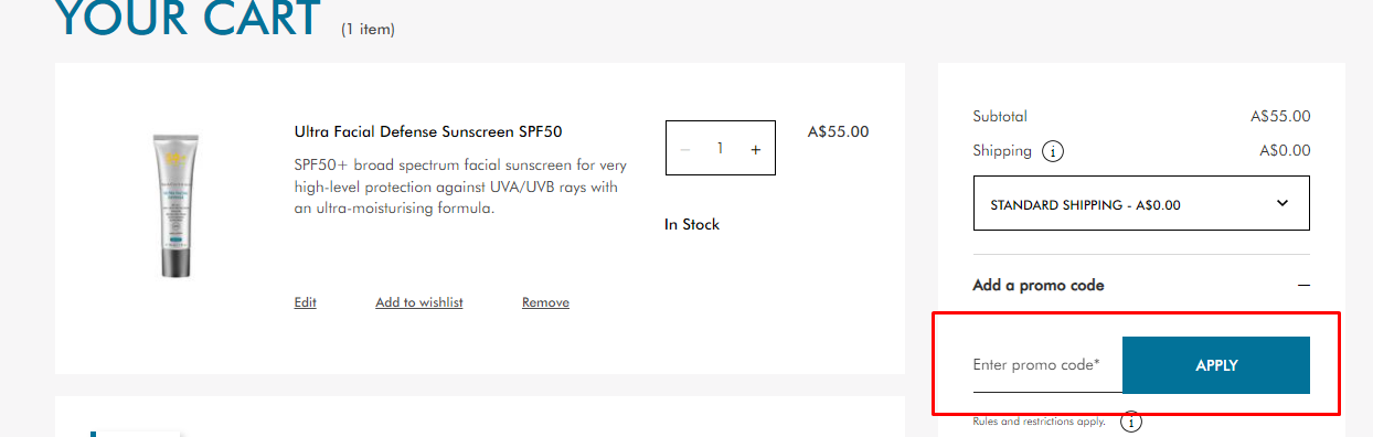 How do I use my SkinCeuticals promo code?