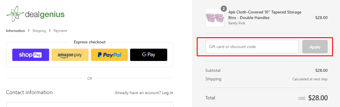 How do I use my Deal Genius discount code?