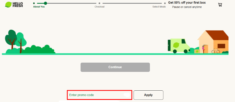 HelloFresh discount code place where you apply your discount