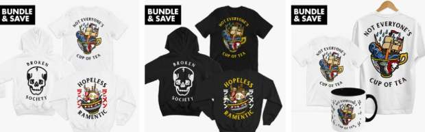 bundle items displayed on white background