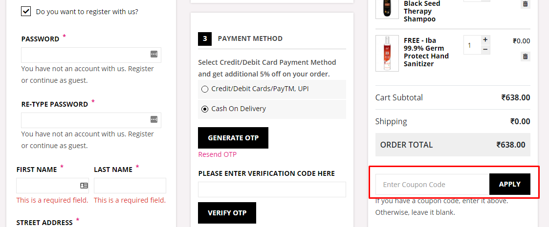 How do I use my Ibacosmetics coupon code?