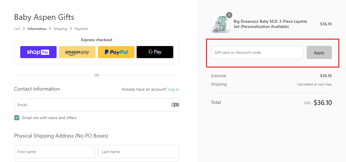 How Do I Use My Baby Aspen Promo Code?
