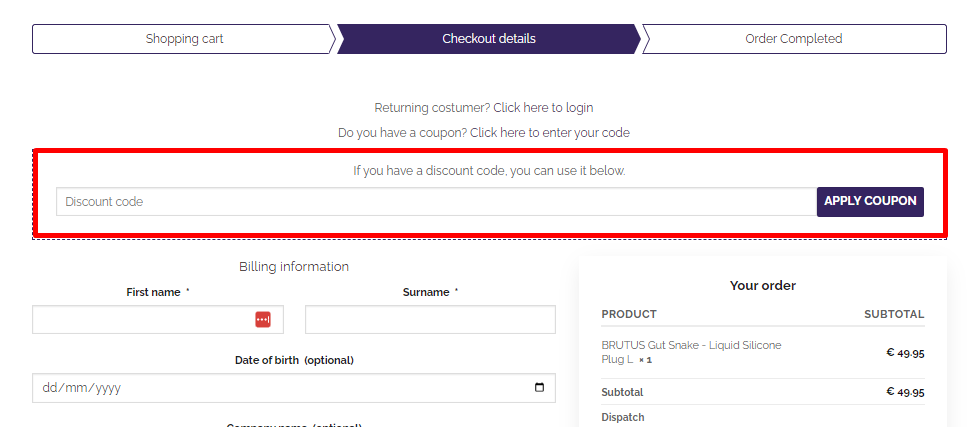 How do I use my Erotic Treasure discount code?
