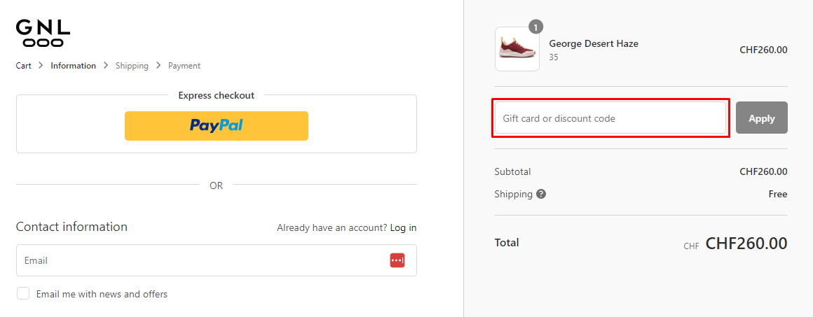 How do I use my GNL Footwear Discount code?