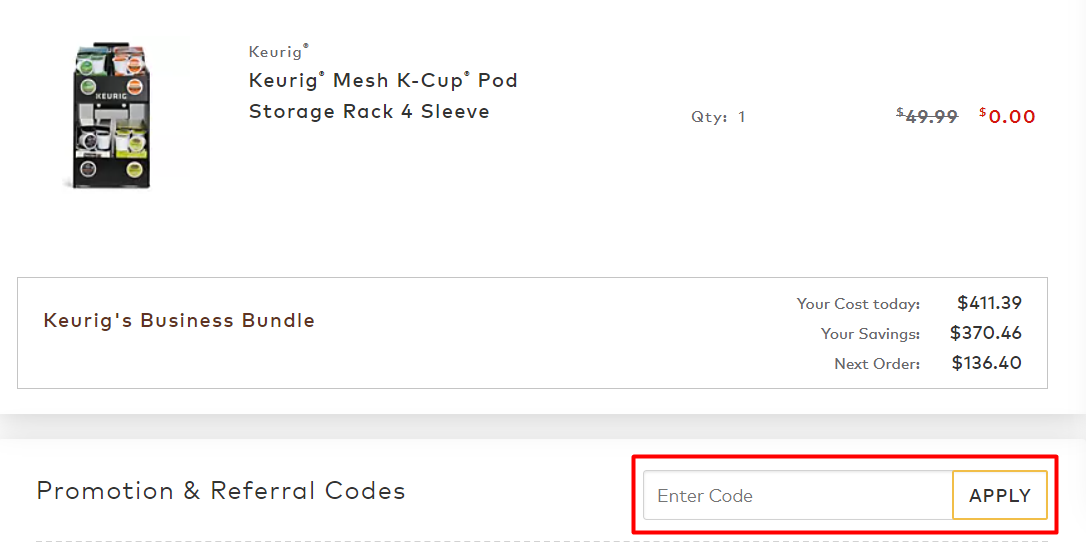 How do I use my Keurig For Business coupon code?