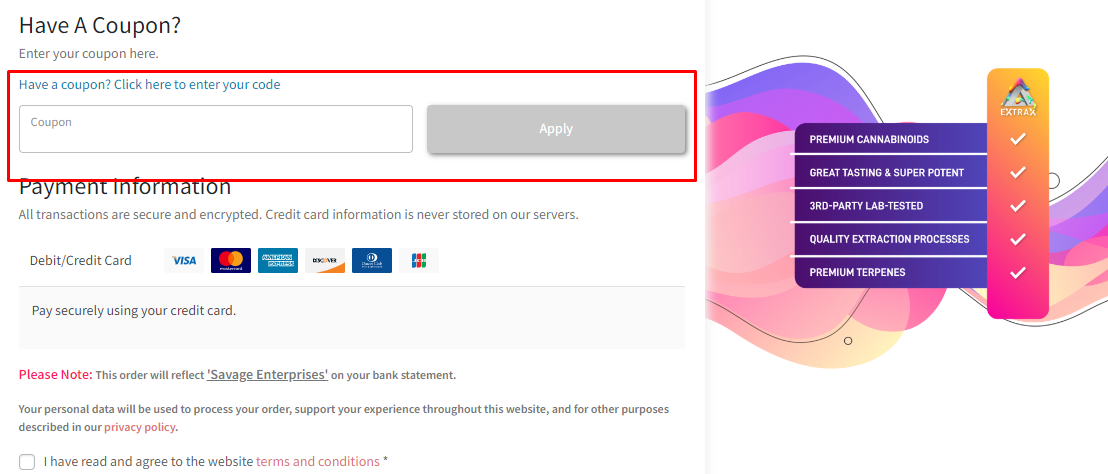 How do I use my Delta Extrax coupon code?