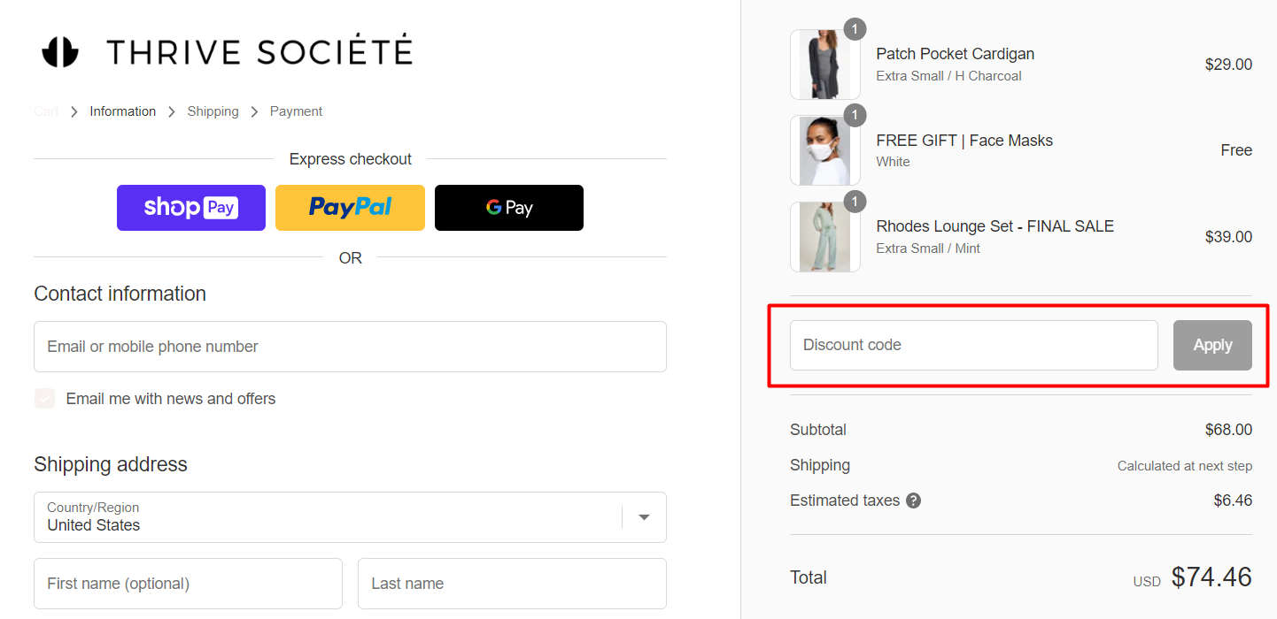 How do I use my Thrive Société discount code?