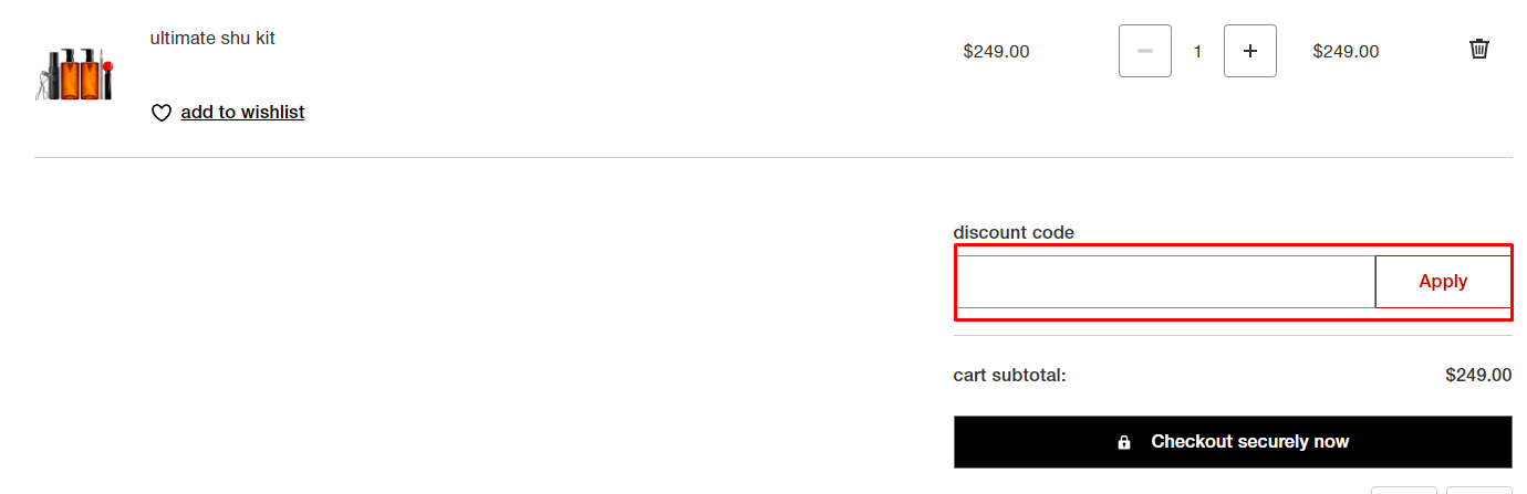 How do I use my Shu uemura discount code?