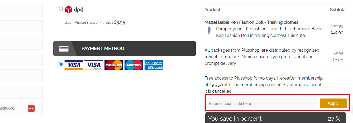 How do I use my Plusshop promo code?