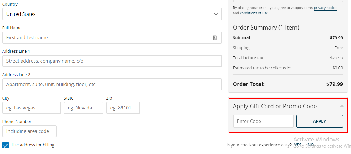 How do I use my Zappos promo code?
