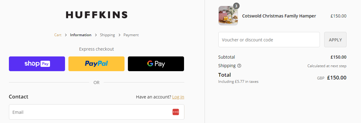 How do I use my Huffkins vouchar code?