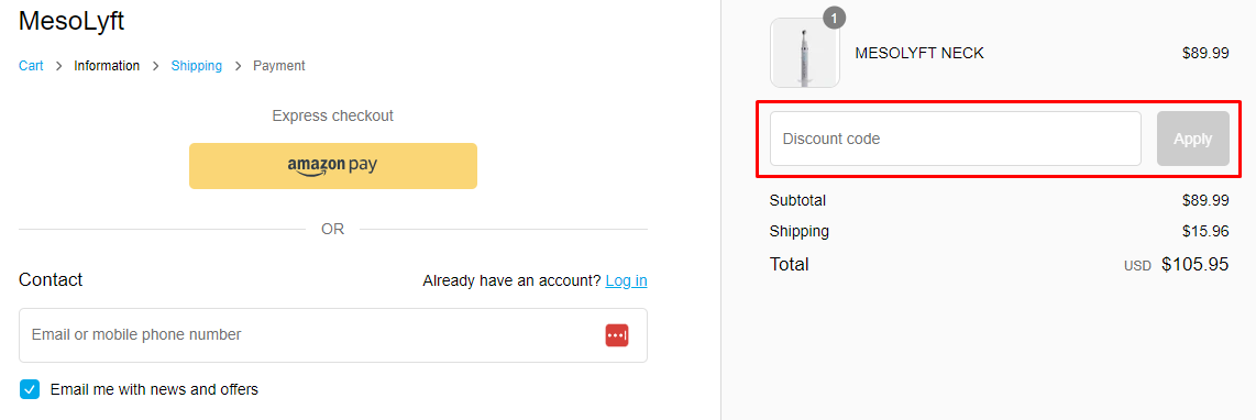 How do I use my MesoLyft discount code?