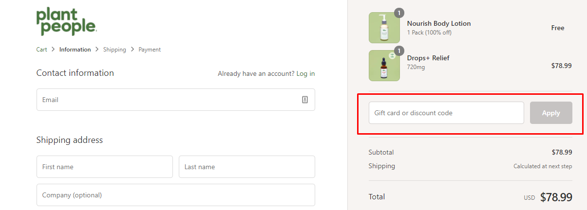 How do I use my Plant People discount code?