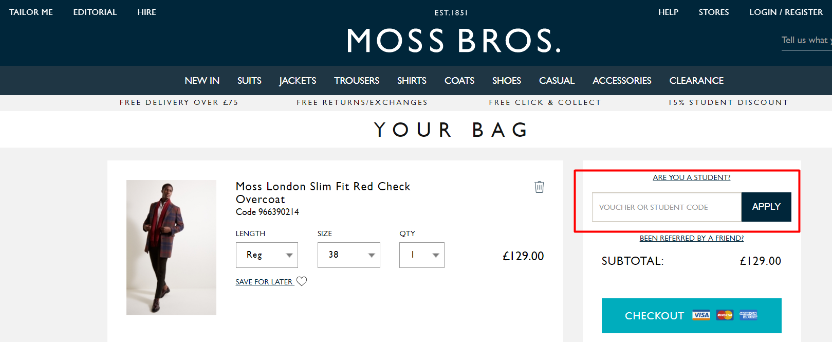Moss Bros Discount Code July 2024