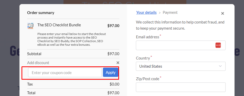 How do I use my SEO Buddy coupon code?