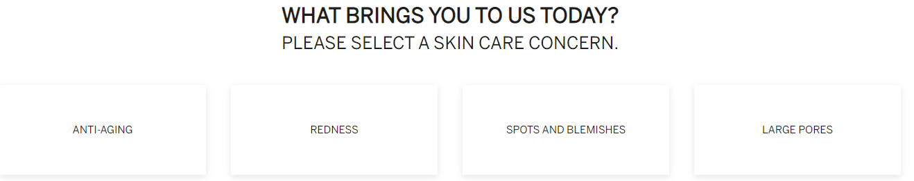 Babor skincare advice page with a list of skin problems and concerns