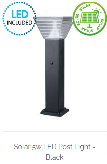 Outdoor LED post garden driveway light on white background for purchase with Mica Lighting coupon