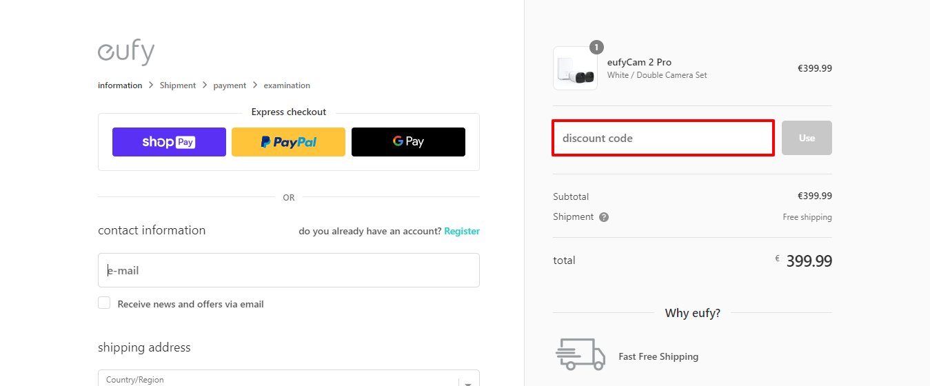 Checkout ie