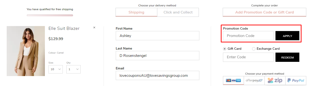 How do I use my Forever New promotion code?