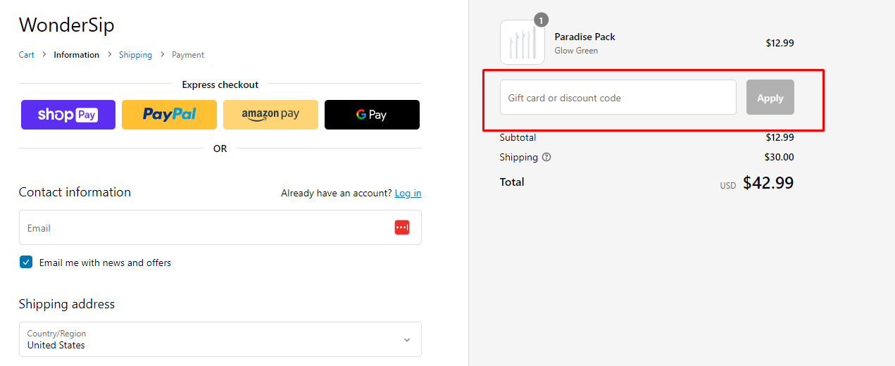 How do I use my WonderSip discount code?