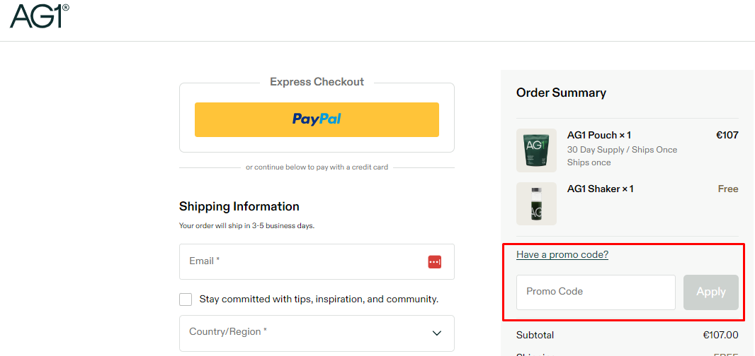 How do I use my Athletic Greens promo code?