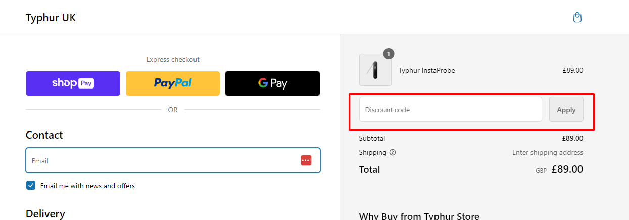 How do I use my Typhur discount code?