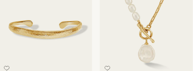 Dower & Hall drop chain necklace and cuff bangels for women